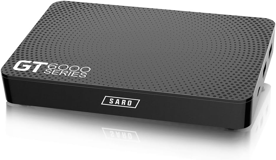 BuzzTV SARO GT6000 Pro 4K Ultra HD with Premium GT-Series BT-250 Remote Control Latest Android 13 Dual-Band 4GB RAM DDR4 / 128GB with Expandable Storage (Black)